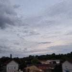 cloudy sky with moon