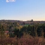 autumn landscape with blue sky