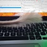 a half hairless cat tail on a laptop keyboard