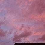 a pink cloudy sky