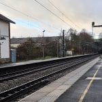 train tracks at a closed station