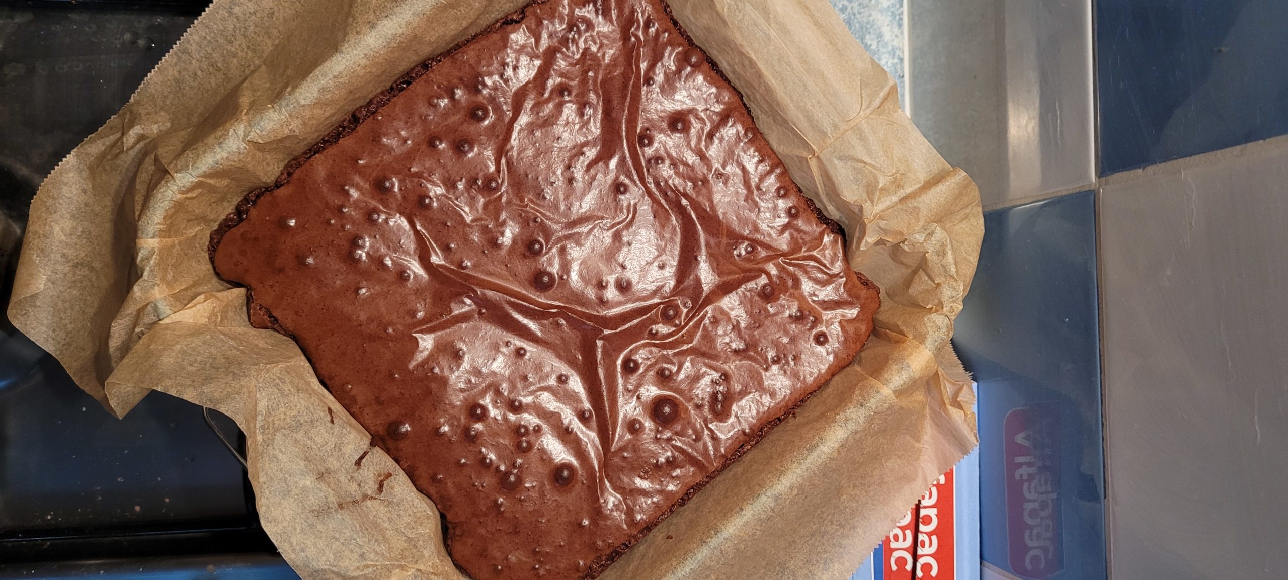 a tray of brownies