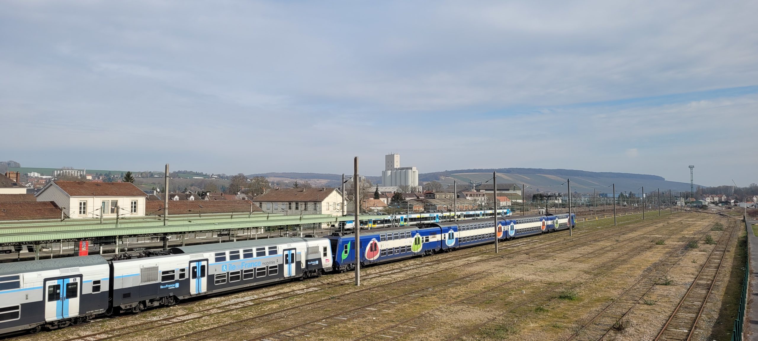 trains at a train station