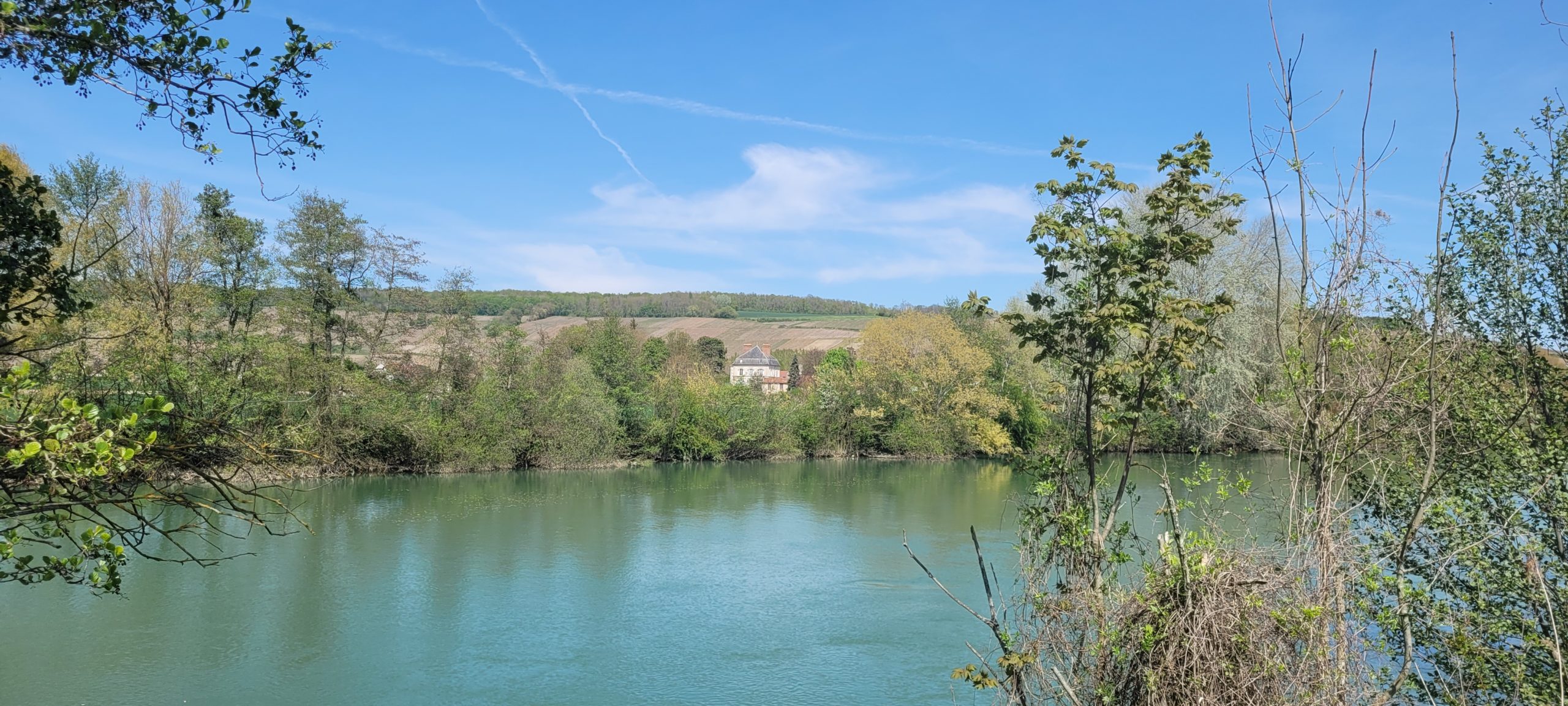 a river under blue sky