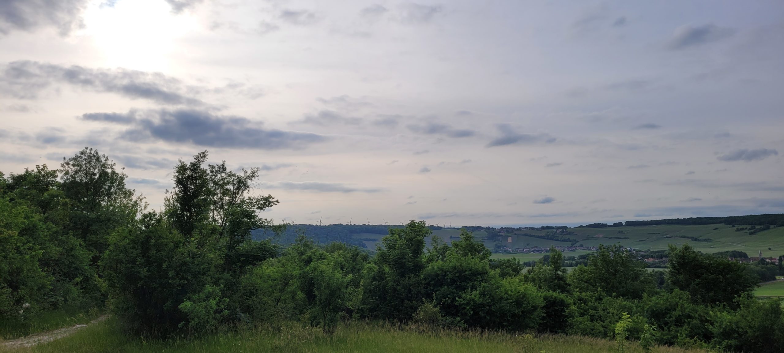 hazy sky above french countryside