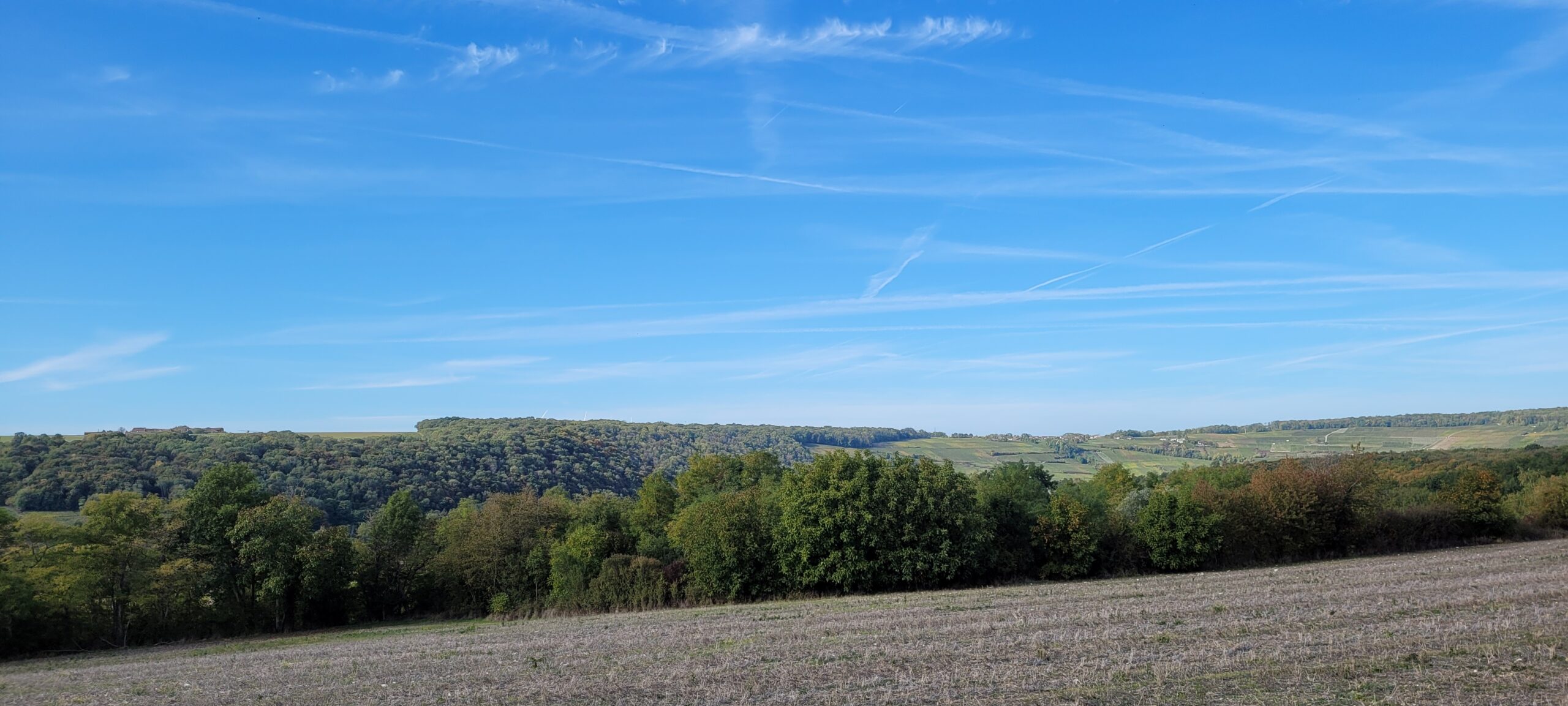 blue sky over french countryside